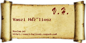 Vaszi Héliosz névjegykártya